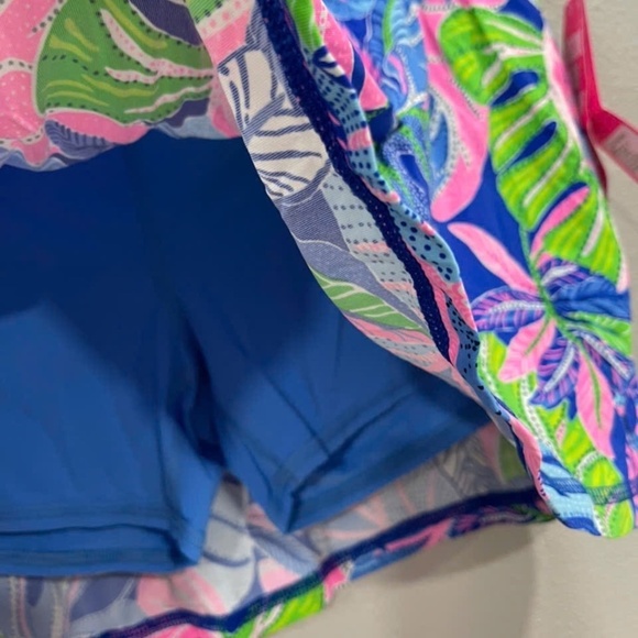NWOT Lilly Pulitzer Luxletic Aila Skort Blue Grotto Beleaf in Yourself - Picture 3 of 4